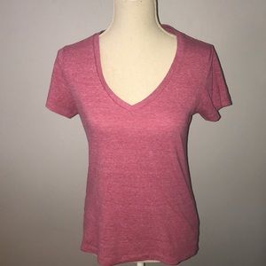 banana republic pink v neck t shirt